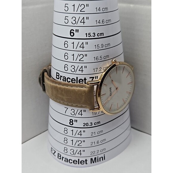 Cluse La Boheme Womens Quartz Watch 38mm Gold Beige Strap Minimalist New Battery - Picture 6 of 14